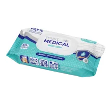 Антисептические салфетки влажные 50 штук SMART MEDICAL, без спирта, крышка-клапан, 72034