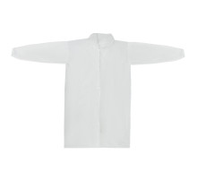 Халат одноразовый белый на кнопках КОМПЛЕКТ 10 шт., XXL, 56-58 размер, 110 см, рукав на резинке, 20 г/м2, СНАБЛАЙН