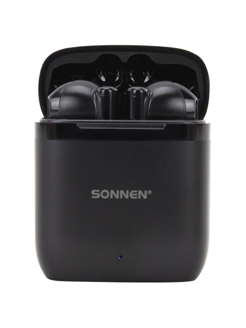 Наушники беспроводные TWS вкладыши с микрофоном, SONNEN EP-BH10B, Bluetooth 5.3, черные, 514122