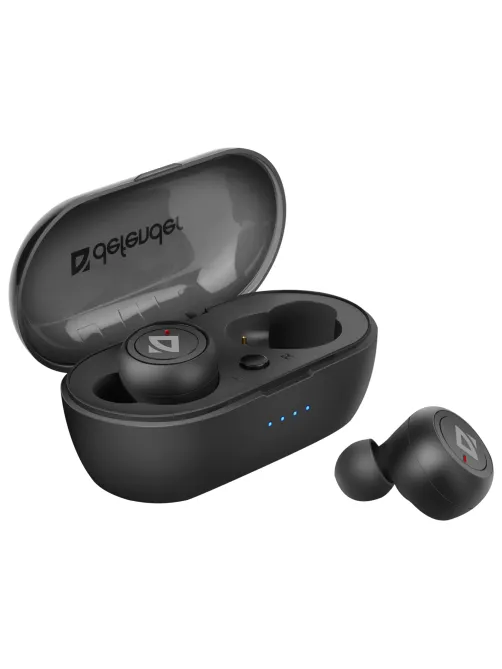 Наушники с микрофоном (гарнитура) DEFENDER TWINS 638, Bluetooth, беспроводные, черные, 63638