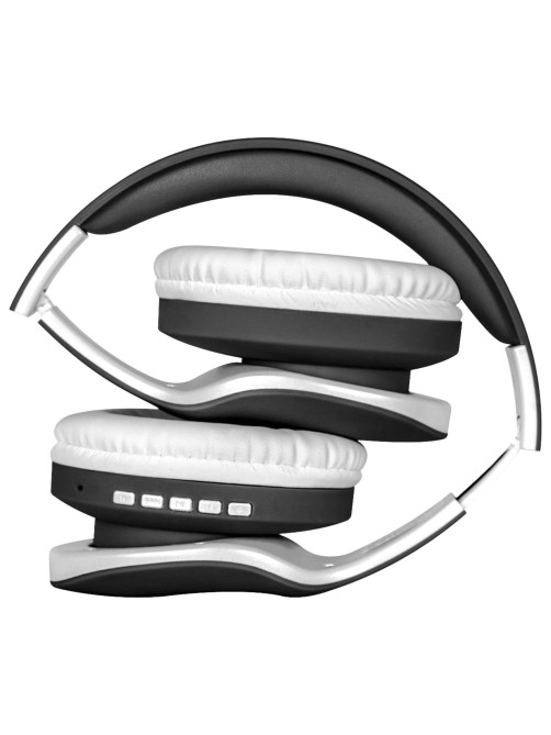 Наушники с микрофоном (гарнитура) DEFENDER FREEMOTION B525, Bluetooth, беспроводные, черные с белым, 63525