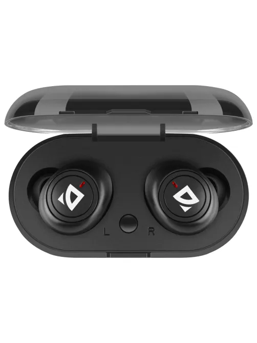Наушники с микрофоном (гарнитура) DEFENDER TWINS 638, Bluetooth, беспроводные, черные, 63638