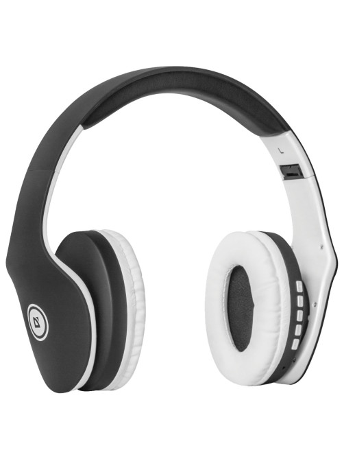 Наушники с микрофоном (гарнитура) DEFENDER FREEMOTION B525, Bluetooth, беспроводные, черные с белым, 63525