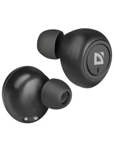 Наушники с микрофоном (гарнитура) DEFENDER TWINS 638, Bluetooth, беспроводные, черные, 63638