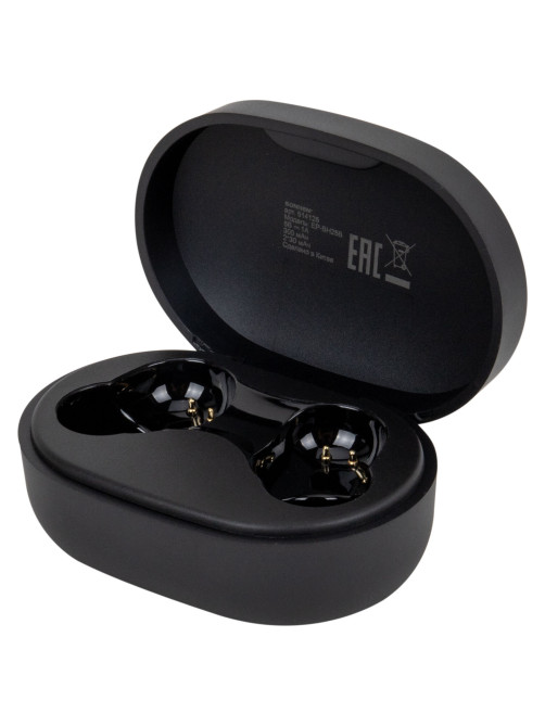 Наушники беспроводные TWS внутриканальные с микрофоном, SONNEN EP-BH25B, Bluetooth 5.3, черные, 514125