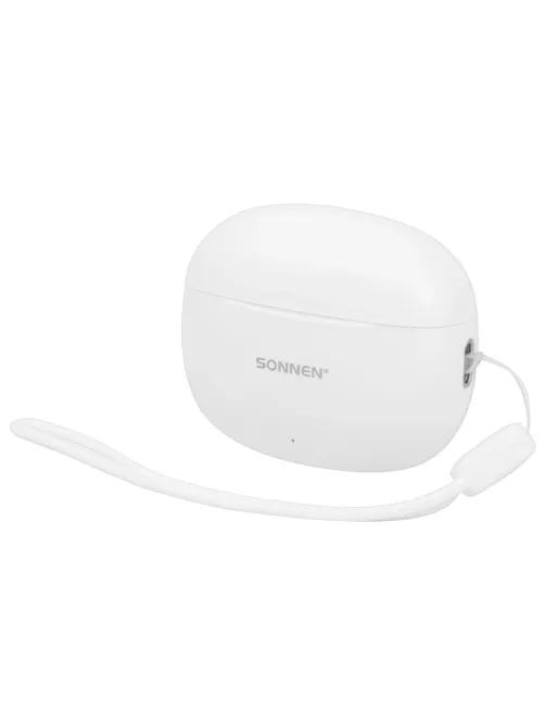 Наушники беспроводные TWS внутриканальные, гибридное шумоподавление ANC + ENC, SONNEN PREMIUM EP-BH34W, Bluetooth 5.3, белые, 514124
