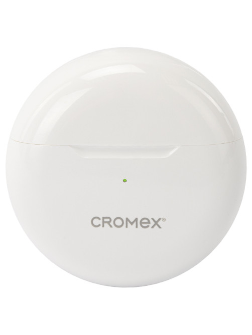 Наушники беспроводные TWS вкладыши с микрофоном CROMEX (КРОМЕКС) EP-T28W, Bluetooth 5.4, белые, 514121