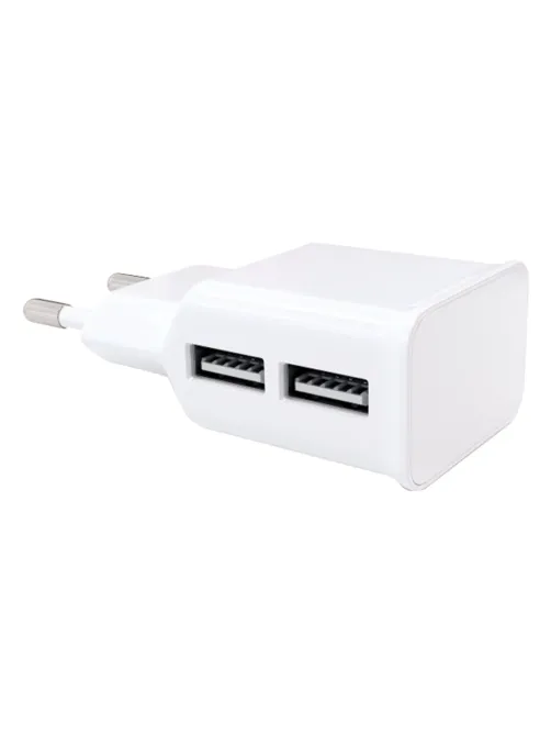 Зарядное устройство сетевое (220 В) RED LINE NT-2A, 2 порта USB, выходной ток 2,1 А, белое, УТ000009405