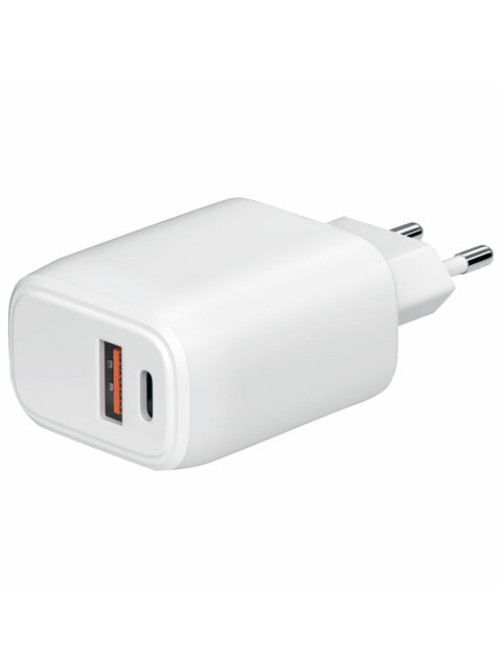Зарядное устройство быстрое сетевое (220 В) USB QC3.0+Type-C PD 20 Вт, 3 А, RED LINE, УТ000036039
