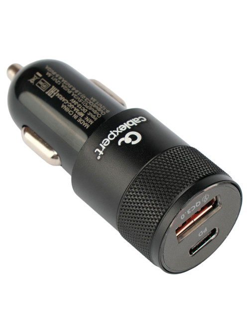 Зарядное устройство автомобильное CABLEXPERT 38 Вт, 3 А, QC3.0/PD, 1 х USB, 1 х Type-C, MP3A-UC-CAR24