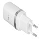 Зарядное устройство сетевое HOCO 12 Вт, 2.4 А, 2 х USB, кабель Type-C, 1 м, белый, УТ000023100