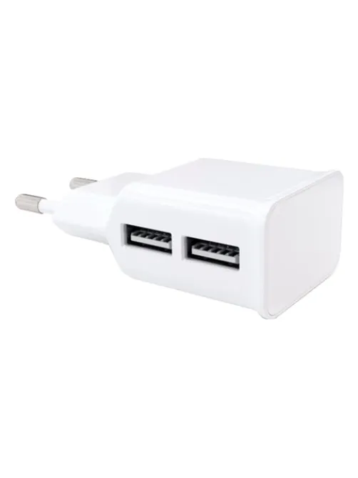Зарядное устройство сетевое (220 В) RED LINE NT-2A, 2 порта USB, выходной ток 2,1 А, белое, УТ000009405