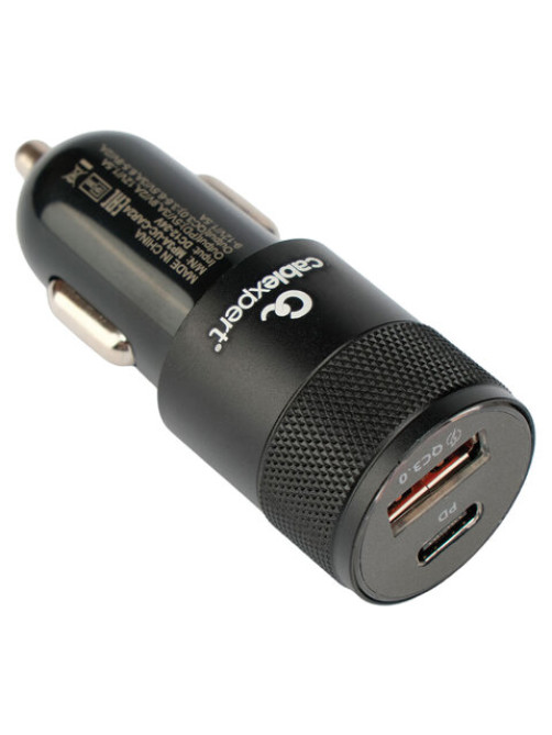 Зарядное устройство автомобильное CABLEXPERT 38 Вт, 3 А, QC3.0/PD, 1 х USB, 1 х Type-C, MP3A-UC-CAR24