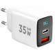 Зарядное устройство сетевое (220В) CABLEXPERT, дисплей, 35 Вт GaN, QC4/PD3, 1хUSB, 1хType-C, MP3A-PC-52