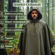 Дождевик-пончо хаки на кнопках многоразовый с ПВХ покрытием и мешком для хранения ГРАНДМАСТЕР, 610882