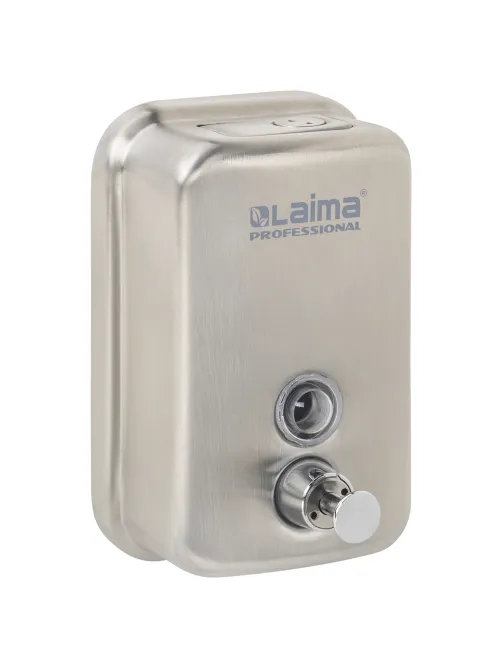 Дозатор для жидкого мыла LAIMA PROFESSIONAL INOX (гарантия 3 года), 0,5 л, нержавеющая сталь, матовый, 605396