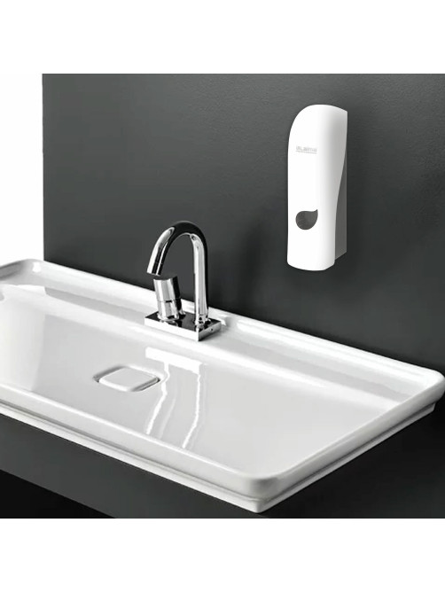 Дозатор для жидкого мыла LAIMA PROFESSIONAL ECO, НАЛИВНОЙ, 0,38 л, белый, ABS-пластик, 607331