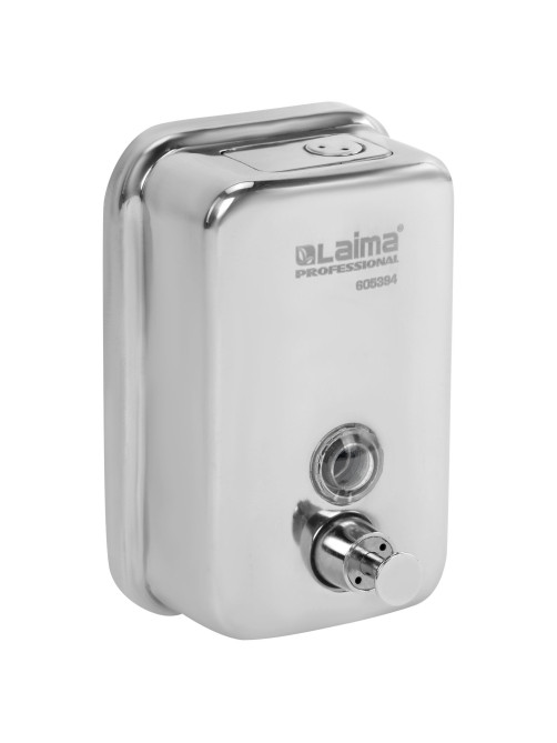 Дозатор для жидкого мыла LAIMA PROFESSIONAL INOX (гарантия 3 года), 0,5 л, нержавеющая сталь, зеркальный, 605394