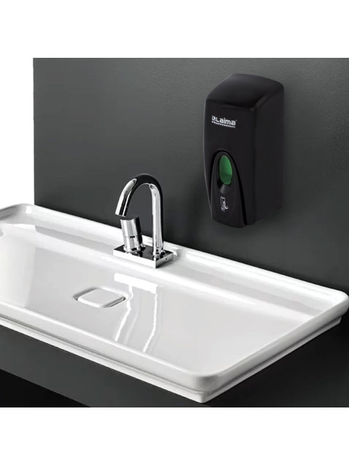Дозатор для жидкого мыла LAIMA PROFESSIONAL ORIGINAL, НАЛИВНОЙ, 1 л, черный, ABS-пластик, 605783