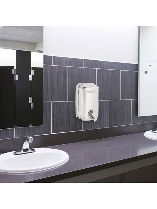 Дозатор для жидкого мыла LAIMA PROFESSIONAL INOX (гарантия 3 года), 1 л, нержавеющая сталь, зеркальный, 605393