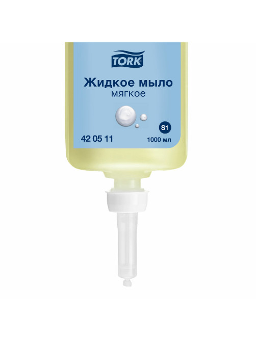 Картридж с жидким мылом одноразовый Tellus/TORK (Система S1) Advanced, 1 л, мягкое, 420511