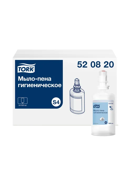 Картридж с жидким мылом-пеной одноразовый Tellus/TORK (Система S4) Advanced, гигиенический эффект, 1 л, 520821
