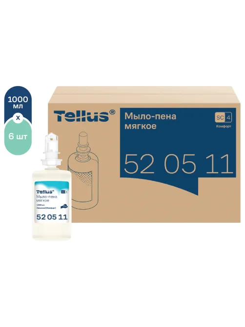 Картридж с жидким мылом-пеной одноразовый Tellus/TORK (Система S4) Advanced, мягкое, 1 л, 520511