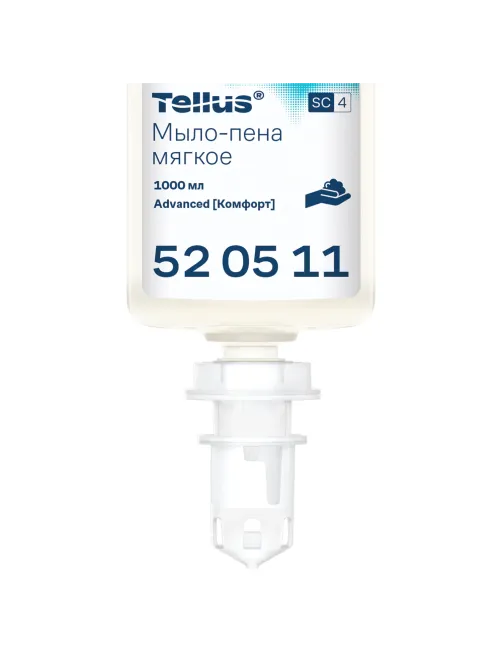 Картридж с жидким мылом-пеной одноразовый Tellus/TORK (Система S4) Advanced, мягкое, 1 л, 520511