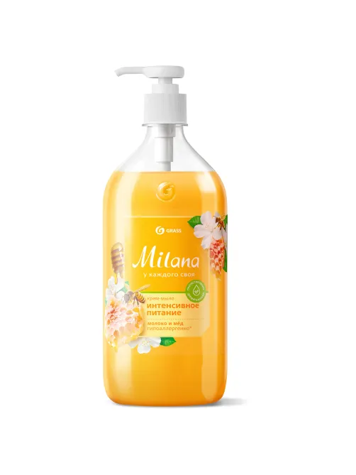 Мыло-крем жидкое гипоаллергенное 1 л, GRASS MILANA 