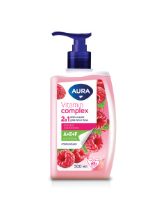 Мыло жидкое 2в1 для рук и тела 500 мл AURA Vitamin Complex 