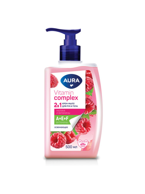 Мыло жидкое 2в1 для рук и тела 500 мл AURA Vitamin Complex 