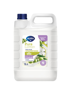 Мыло-крем гипоаллергенное 5 л, AURA Pure Cotton 