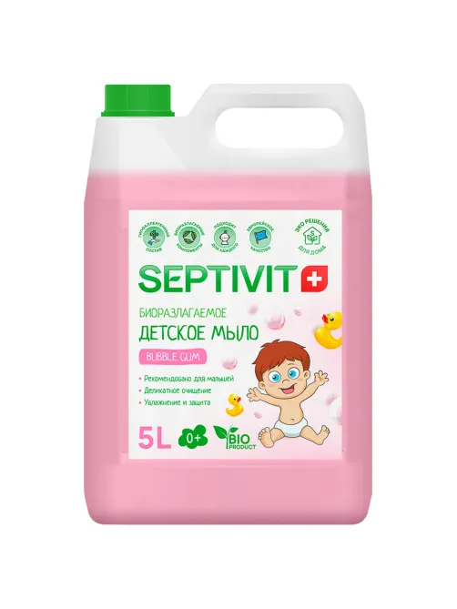 Мыло жидкое детское гипоаллергенное 5 л, SEPTIVIT 