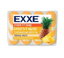 Мыло-крем туалетное 1+1 косметическое 300 г EXXE, КОМПЛЕКТ 4 шт. х 75 г, 