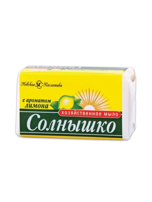 Мыло хозяйственное 140 г, СОЛНЫШКО, с ароматом лимона, 11141
