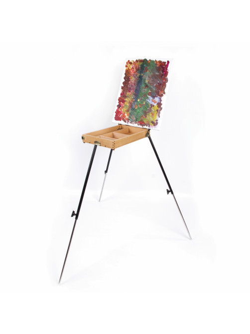 Этюдник BRAUBERG ART CLASSIC, бук, 40х25х7,5см, высота холста 70см, ножки метал 90см, ремень,190655