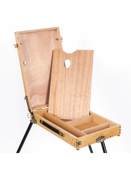 Этюдник BRAUBERG ART CLASSIC, бук, 40х25х7,5см, высота холста 70см, ножки метал 90см, ремень,190655