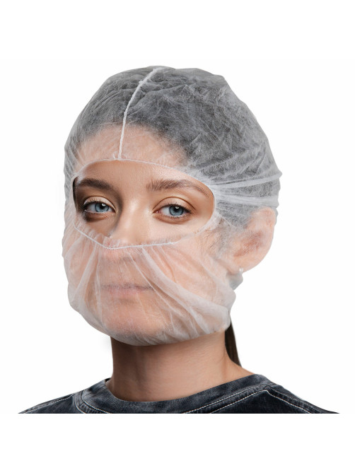 Балаклава (подшлемник) одноразовая КОМПЛЕКТ 20 штук, спанбонд, белая, SMZ