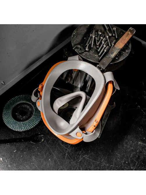 Маска полнолицевая Jeta Safety 5950, силикон, ударопрочный поликарбонат, защитная пленка, без фильтров, размер L, 5950-L
