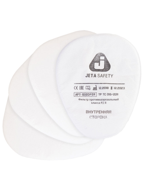 Фильтр противоаэрозольный (предфильтр) Jeta Safety 6020P2R (6022), комплект 4 шт., класс P2 R