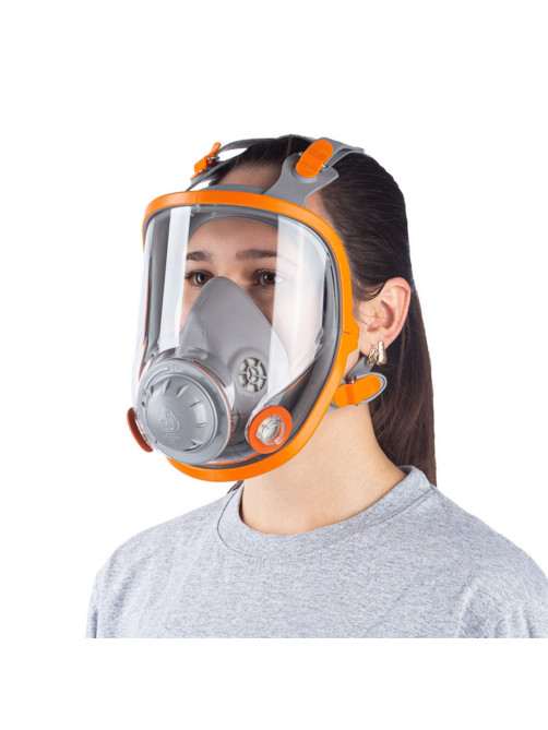 Маска полнолицевая Jeta Safety 5950, силикон, ударопрочный поликарбонат, защитная пленка, без фильтров, размер L, 5950-L