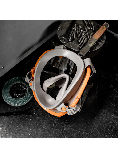Маска полнолицевая Jeta Safety 5950, силикон, ударопрочный поликарбонат, защитная пленка, без фильтров, размер М, 5950-M