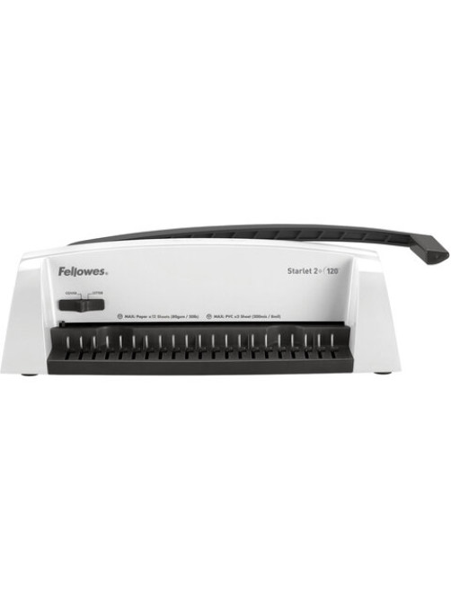 Переплетная машина д/пласт.пружины FELLOWES STARLET 2+, пробивает до 12 л., сшивает до 120 л., FS-52279