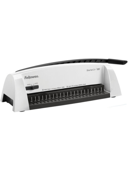 Переплетная машина д/пласт.пружины FELLOWES STARLET 2+, пробивает до 12 л., сшивает до 120 л., FS-52279