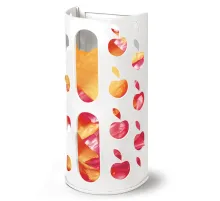 Держатель контейнер корзина APPLE для пакетов, мешков, бахил, 37,5х16х13 см, белый, LAIMA, 608368