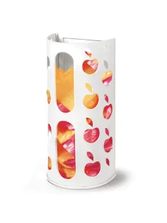 Держатель контейнер корзина APPLE для пакетов, мешков, бахил, 37,5х16х13 см, белый, LAIMA, 608368