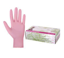 Перчатки нитриловые смотровые SFM Supersoft PINK, Германия, 100 пар (200 штук), размер 7-8, M (средний), розовые