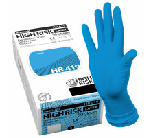 Перчатки латексные смотровые MANUAL HIGH RISK HR419 Австрия, 25 пар (50 штук), размер 8-9, L (большой)