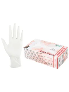Перчатки латексные смотровые SFM Grip-Surface/ L 254 SC, Германия, 50 пар (100 штук), размер 8-9, L (большой)