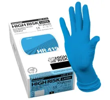 Перчатки латексные смотровые MANUAL HIGH RISK HR419 Австрия, 25 пар (50 штук), размер 9-10, XL (очень большой)